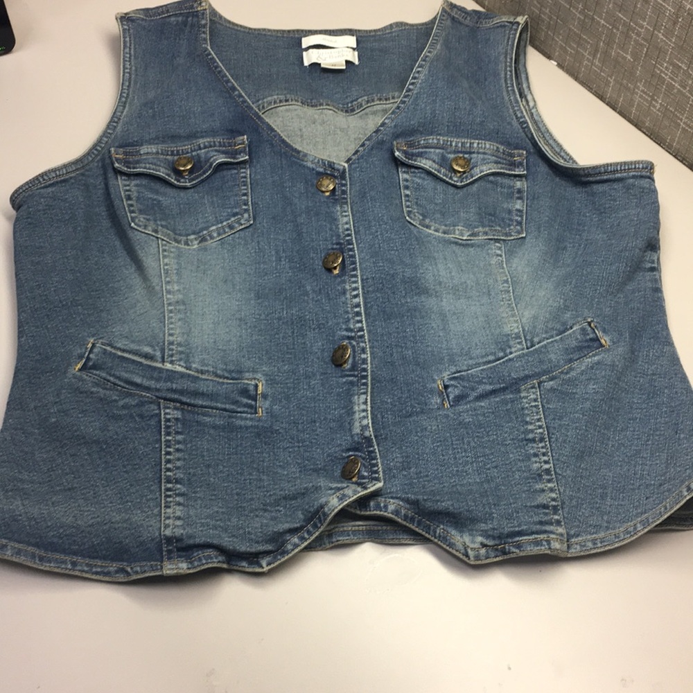 Christopher & Banks blue jean vest